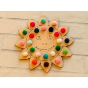 Дерев'яна гра-сортер "Сонце з помпонами". Poznavalka. 44092700