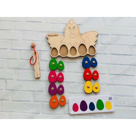 Дерев'яна гра Курка з яйцями Познавалка 44092800 Poznavalka