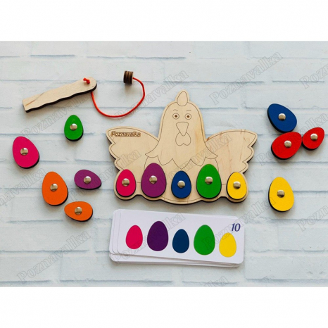 Дерев'яна гра Курка з яйцями Познавалка 44092800 Poznavalka