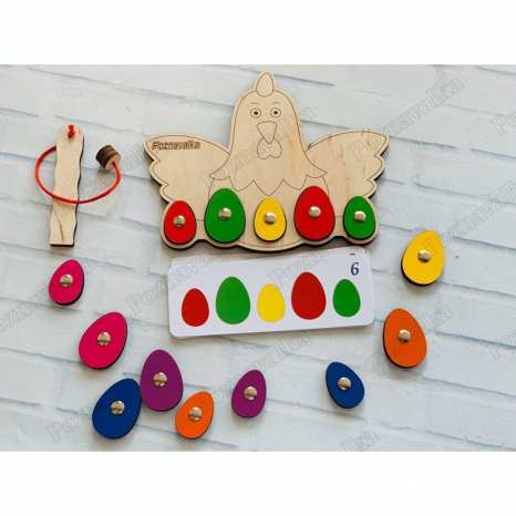 Дерев'яна гра Курка з яйцями Познавалка 44092800 Poznavalka