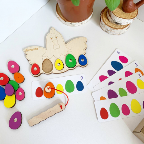 Дерев'яна гра Курка з яйцями Познавалка 44092800 Poznavalka