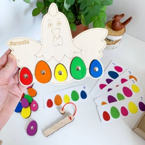 Деревянная игра Курочка с яйцами Познавалка 44092800 Poznavalka