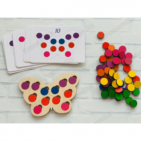 Дерев'яна гра сортер Метелик з фішками Познавалка 44093300 Poznavalka