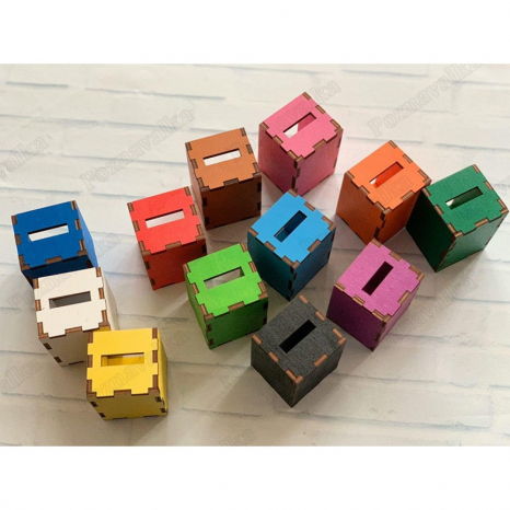 Дерев'яна гра "Кольорові коробочки з отворами". Poznavalka. 44093700