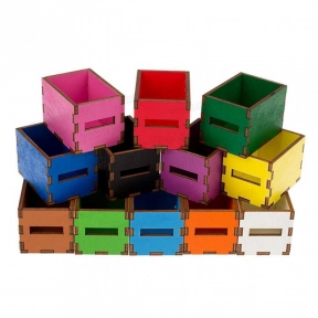 Дерев'яна гра "Кольорові коробочки з отворами". Poznavalka. 44093700