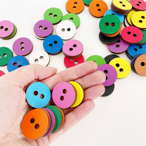 Дерев'яна гра Кольорові гудзики 3 см Познавалка 44093800 Poznavalka