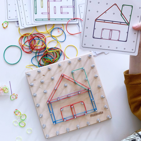 Математичний планшет (геоборд) 7 Х 7 кілочків Poznavalka. 44094600.