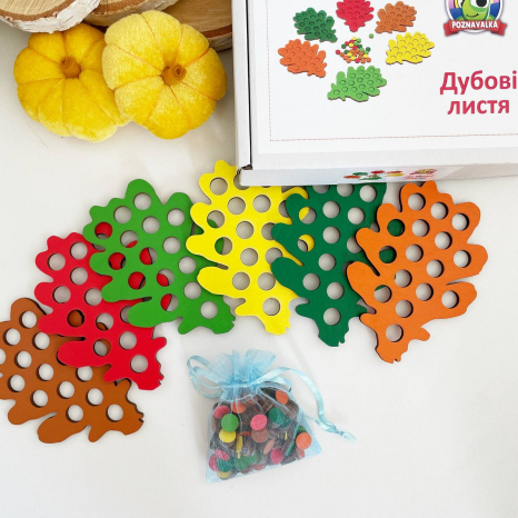 Дерев'яна гра сортер Дубові листочки Познавалка 44094800 Poznavalka