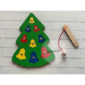 Деревянная игра сортер Елочка с колокольчиками Познавалка 44095500 Poznavalka