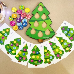 Деревянная игра сортер Наряди елочку Познавалка 44095600 Poznavalka