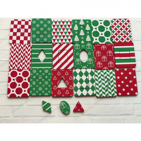 Дерев'яна гра Новорічні візерунки дощечки Сегена Познавалка 44096100 Poznavalka