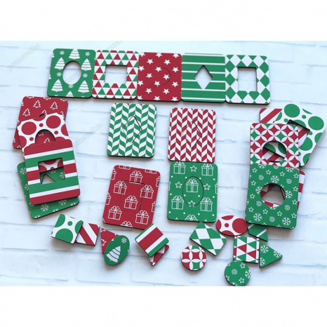 Дерев'яна гра Новорічні візерунки дощечки Сегена Познавалка 44096100 Poznavalka