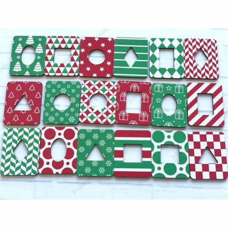 Дерев'яна гра Новорічні візерунки дощечки Сегена Познавалка 44096100 Poznavalka