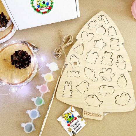 Дерев'яна гра сортер Ялинка з іграшками Познавалка 44096500 Poznavalka