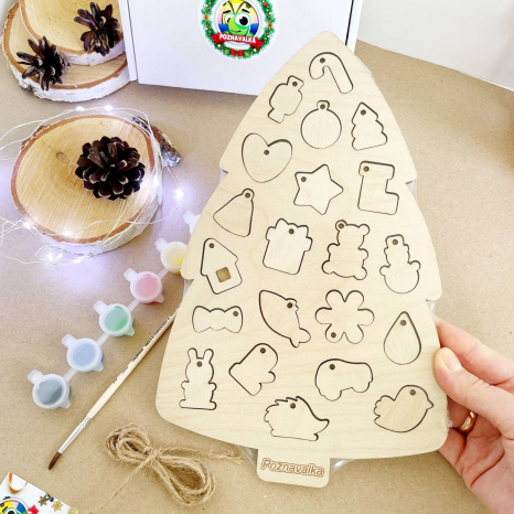 Дерев'яна гра сортер Ялинка з іграшками Познавалка 44096500 Poznavalka