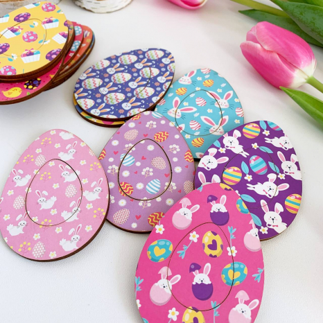 Дерев'яна гра Великодні яйця з візерунками Познавалка