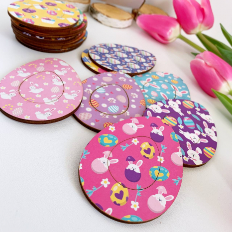 Дерев'яна гра Великодні яйця з візерунками Познавалка