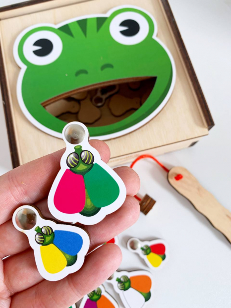 Дерев'яна гра Жабка з мухами Познавалка Poznavalka