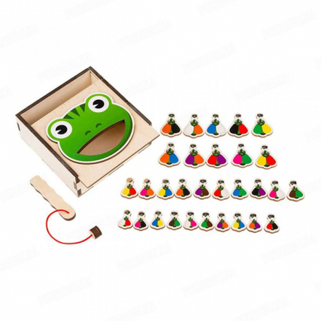 Дерев'яна гра Жабка з мухами Познавалка Poznavalka