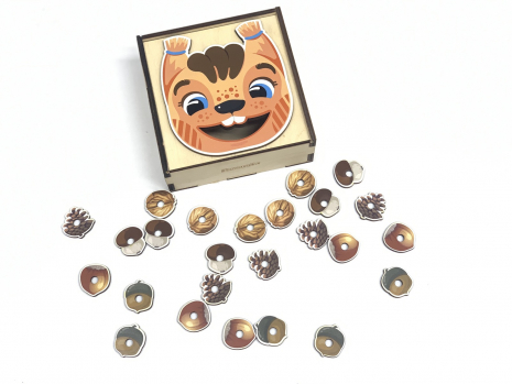 Деревянная игра Накорми белочку Познавалка  Poznavalka