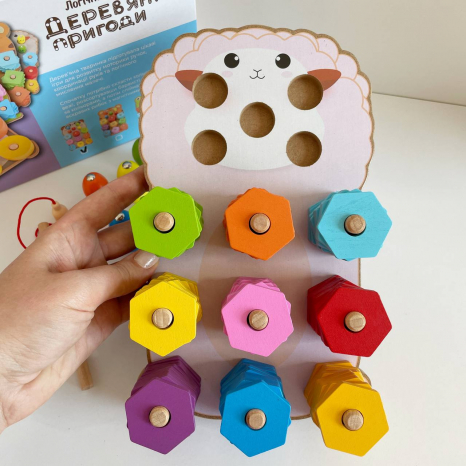 Деревянный развивающий сортер-рыболовля Овечка 44120