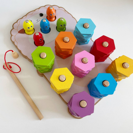 Деревянный развивающий сортер-рыболовля Овечка 44120