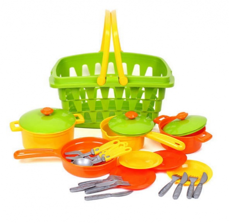 Ігровий кухонний набір посуду в кошику, Технок, 4456