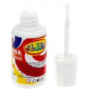 Клей ПВА з пензликом, об'єм 20 мл, CLASS 4637