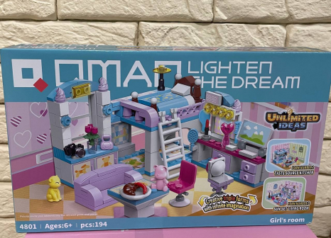 Пластиковий конструктор 3 в 1 Кімната дівчинки 194 деталі Qman 4801 Unlimited Ideas
