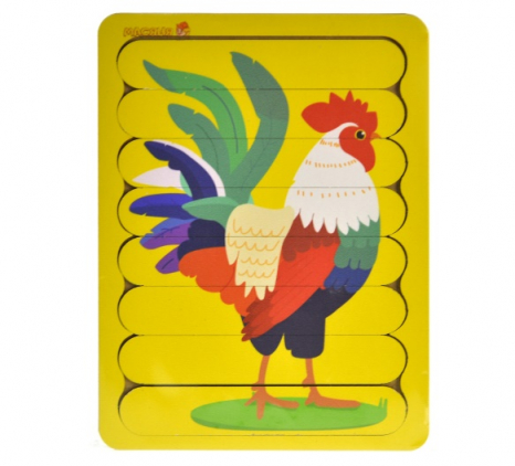 Дерев'яний пазл - вкладка з паличок Півень 4804