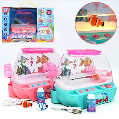 Детский игрушечный интерактивный музыкальный аквариум-ночник с подсветкой, сказки, песни, Bluetooth 