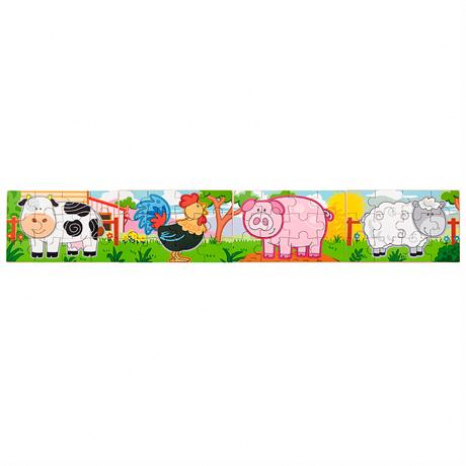 Набор деревянных пазлов Viga Toys Ферма (4 пазла по 12 деталей) 50069