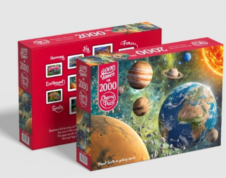 Пазли картонні класичні CherryPazzi 2000 елементів Планета Земля у просторі Галактики , 100х70 см