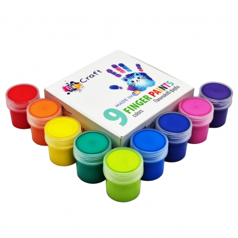 Пальчикові фарби, набір  9 кольорів в баночках по 20 мл 5024-AC