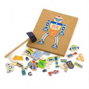 Набор для творчества деревянная мозаика с молоточком "Робот" Viga Toys (50335)