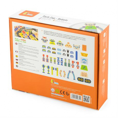 Набор для творчества деревянная мозаика с молоточком "Робот" Viga Toys (50335)