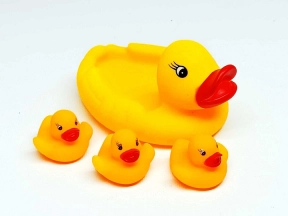 Дитяча іграшка для ванни - пискавка  Качечки, 4 штуки, у сітці