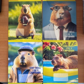 Зошит 24 клітинка CAPYBARA ТЕТРАДА (ціна за 1 шт)  51307