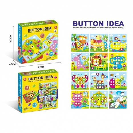 Мозаїка з гудзиками Тварини (морські) 3D 528