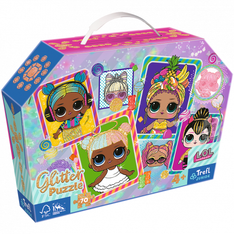 Пазли глітерні L.O.L Барвисті ляльки Дівчата із загадками 70 елем Trefl 53016