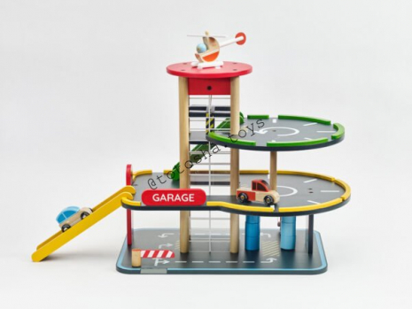Сучасний дерев'яний гараж з машинками Classic World. 53658