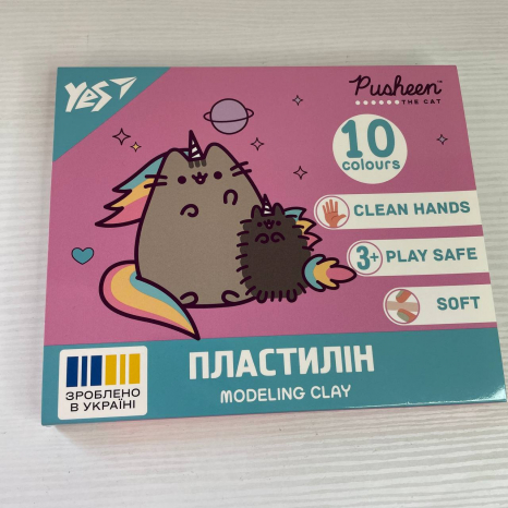 Пластилін 540663 10 кол., 200г "Pusheen" Yes