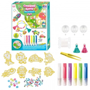 Набор для детского творчества Витражи (витражные краски, украшения, стразы, инструменты) 54715 4FUN