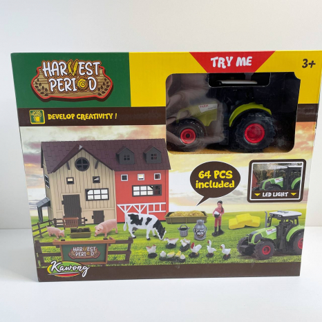 Іграшковий тематичний набір "Ферма" з металевим трактором, свійськими фігурками 550-5K