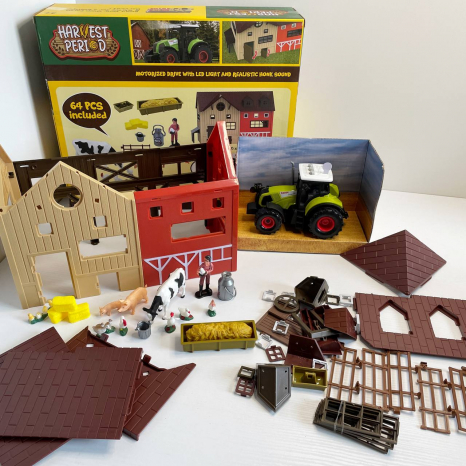 Іграшковий тематичний набір "Ферма" з металевим трактором, свійськими фігурками 550-5K