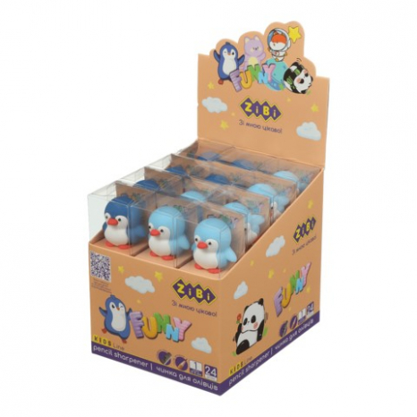 Точилка  ZiBi 5597 пластик. 1 відділ. PENGUIN