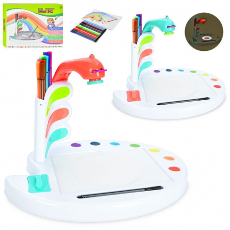 Проектор для малювання фломастери 12 шт., слайди,  світло