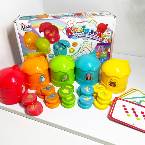 Розвиваюча гра - сортер Колірленд (кольорові будиночки) 56703 4FUN Game Club