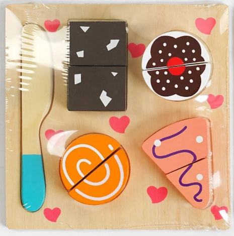 Дерев'яний набір Продукти на липучці Солодощі