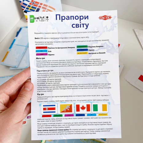Настільна гра "Прапори світу" 58139 Tactic